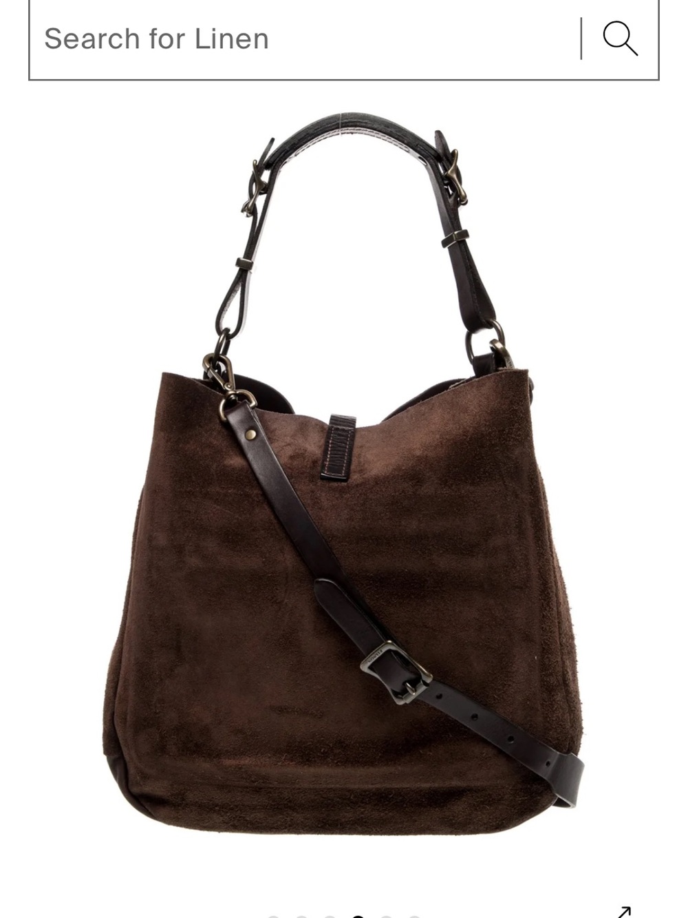 Filson Suede Top Handle Tote Bag in Dark Brown - Picture 4 of 15